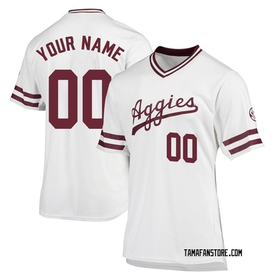 Youth Custom Texas A&M Aggies Replica Baseball Jersey - White
