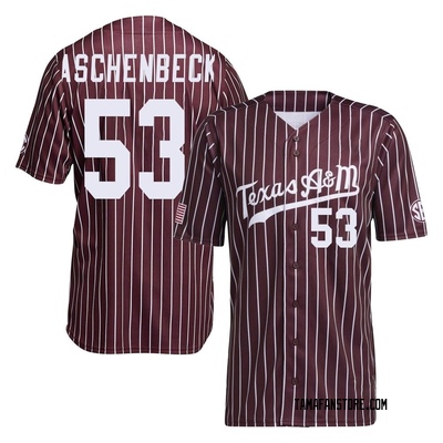 Youth Evan Aschenbeck Texas A&M Aggies Replica Maroon Baseball Jersey
